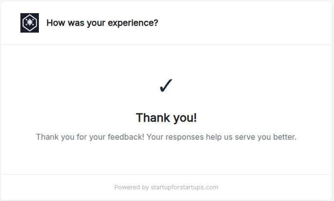 Thank you completion page