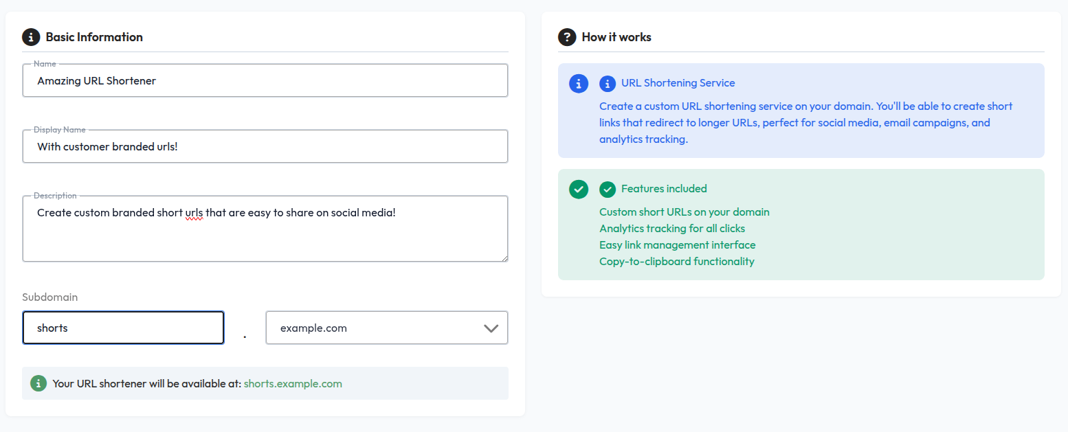 Create and manage professional URL shortener with custom domains and analytics